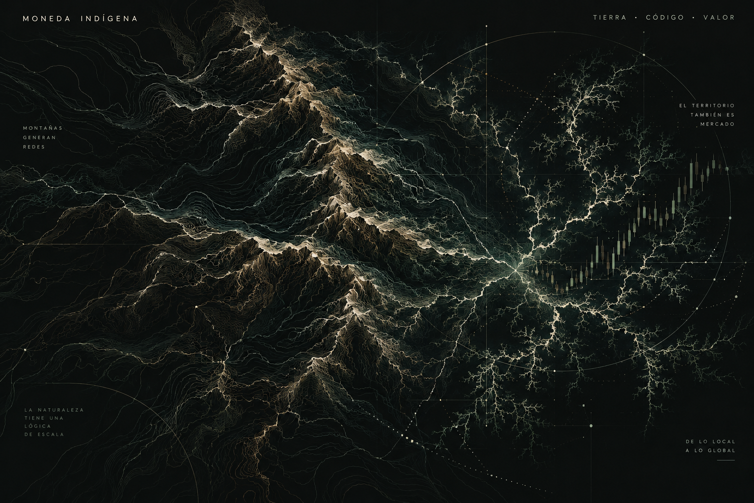 Paisaje de líneas topográficas: La Tierra como código